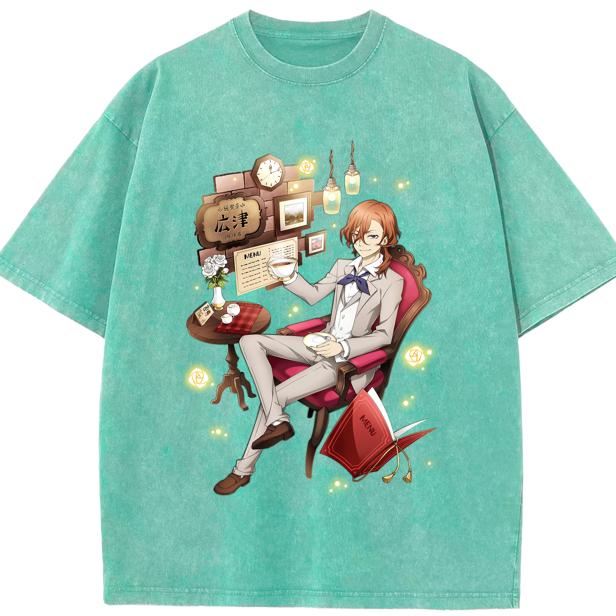 （画像用） 文豪ストレイドッグス Bungo Stray Dogs 綿100% ヴィンテージ風 半袖Tシャツ（フロントプリント）
